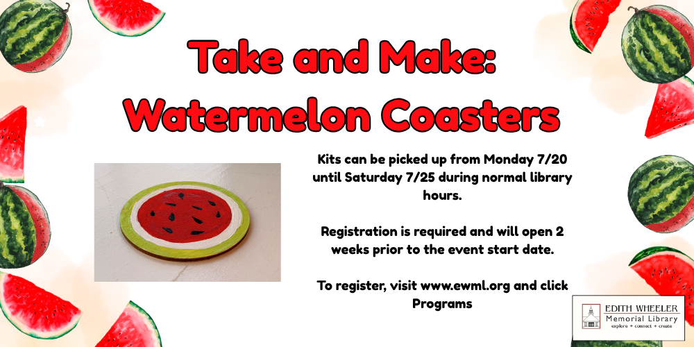 Take and Make Watermelon Coasters, 720-725 banner (1000 x 500 px)